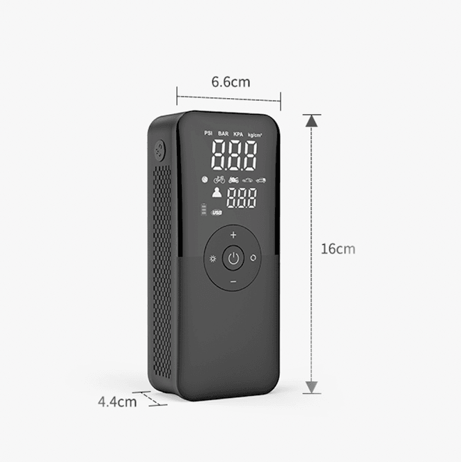Mini Compressor Portátil – Calibrador Digital de Alta Pressão