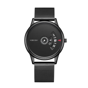 Relógio Dual Time com Pulseira de Malha em Liga