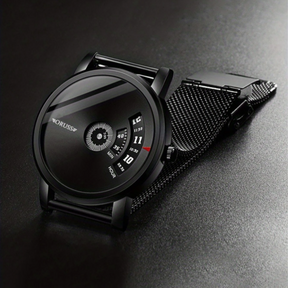 Relógio Dual Time com Pulseira de Malha em Liga