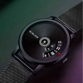 Relógio Dual Time com Pulseira de Malha em Liga